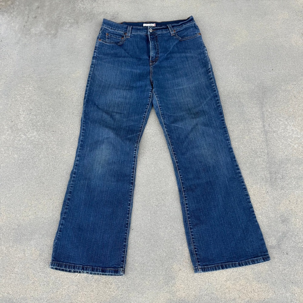 Levi's 512 Perfectly Slimming Bootcut Jeans Women 16 Medium Wash Blue Denim
